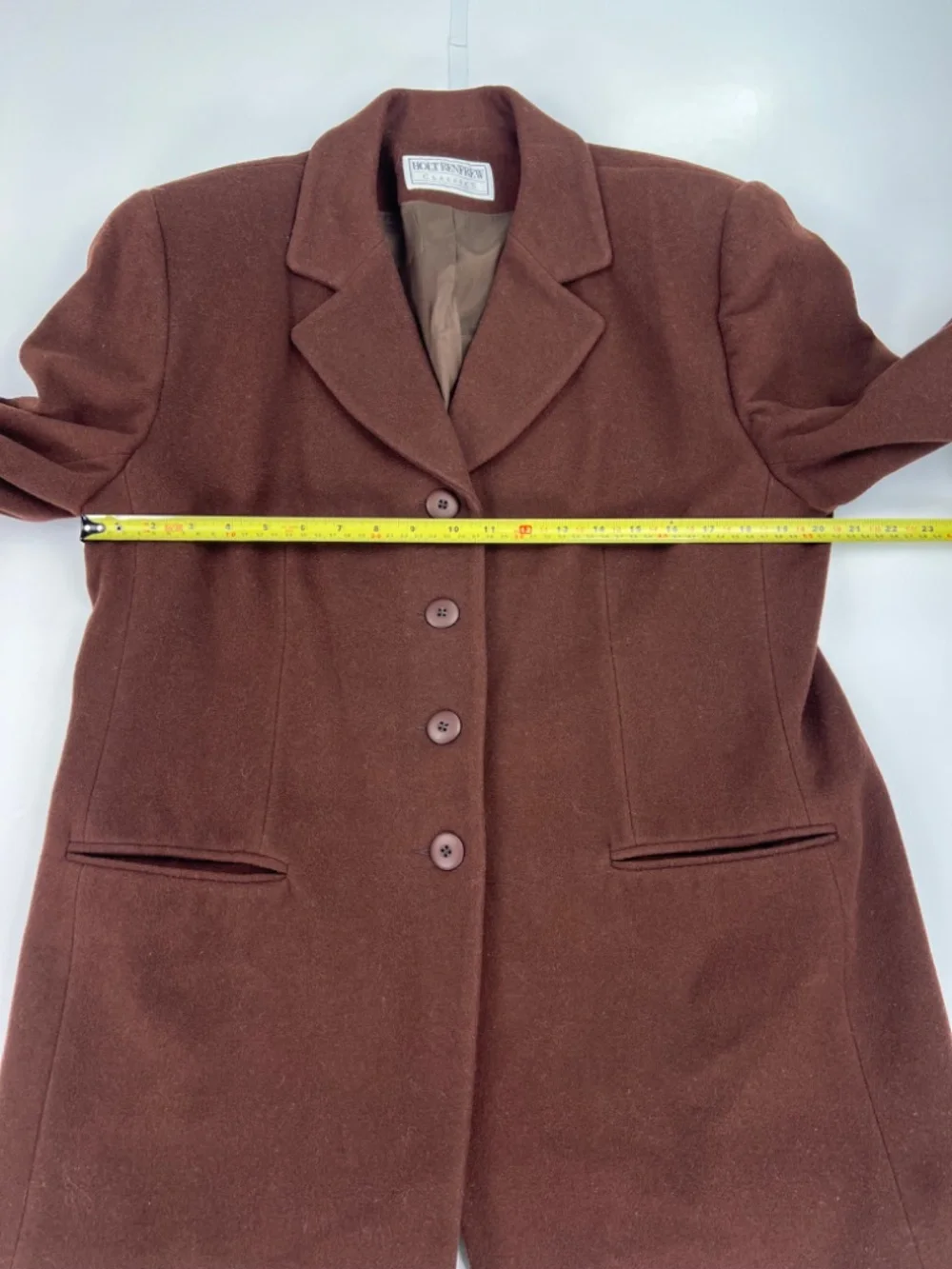Vintage Holt Renfrew Wool Cashmere Women's Blazer Jacket V14 US 12 Brown Autumn